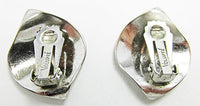 Volupte Vintage Rare 1950 Unique Mid Century Silver Geometric Earrings - Thumbnail