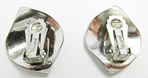 Volupte Vintage Rare 1950 Unique Mid Century Silver Geometric Earrings