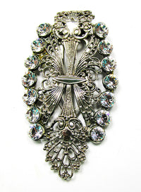 Antique 1910s Jewelry Superb Rare Cannetille Work Diamante Dress Clip - Front - Thumbnail