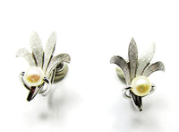 Van Dell 1940s Vintage Pearl and Sterling Necklace and Earrings Set