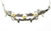 Van Dell 1940s Vintage Pearl and Sterling Necklace and Earrings Set
