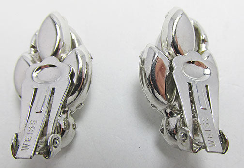 Weiss Vintage 1950s Exquisite Mid Century Clear Rhinestone Earrings