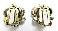 1950s Vintage Jewelry Mid-Century Peridot Diamante Button Earrings