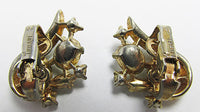 Crown Trifari Vintage Flawless 1950s Rhinestone Button Earrings - Thumbnail