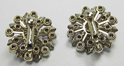 Coro Vintage Retro Gorgeous Art Glass Floral Earrings