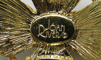 Stunning Joan Rivers Retro Gray Enamel and Black Diamond Earrings - Thumbnail