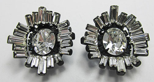 Hattie Carnegie Retro 1940s Dramatic Geometric Earrings