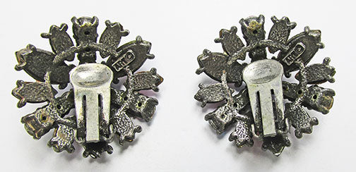 Art Vintage Spectacular Mid Century Floral Button Earrings