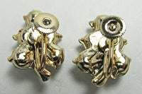 Vintage 1950s Mid-Century Unique Aurora Borealis Leaf Earrings - Thumbnail