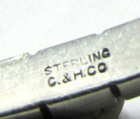 Rare C&H Co. Antique/Vintage Jewelry 1800s Sterling Bangle Bracelet - Signature - Thumbnail