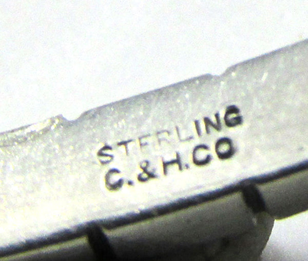 Rare C&H Co. Antique/Vintage Jewelry 1800s Sterling Bangle Bracelet - Signature