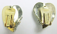Beaujewels Vintage 1950s Three Dimensional Floral Heart Earrings - Thumbnail