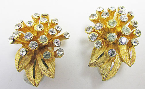 BSK Vintage 1960s Retro Contemporary Style Floral Button Earrings