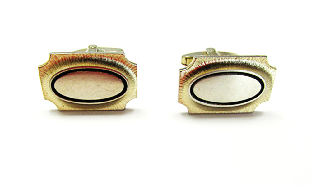 Foster 1950s Men's Designer Vintage Jewelry Unique Gold Cufflinks - Front
