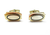 Foster 1950s Men's Designer Vintage Jewelry Unique Gold Cufflinks - Front - Thumbnail