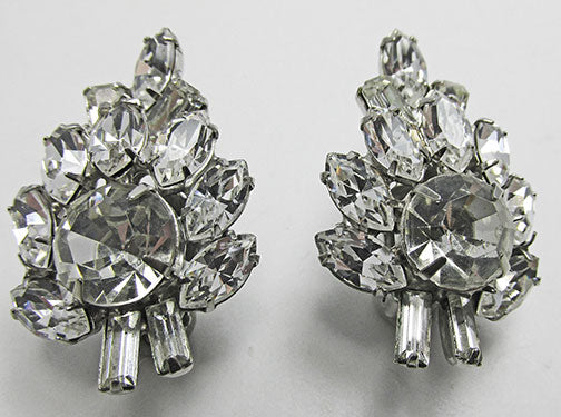 Vintage Mid Century 1950s Dazzling Leaf Earrings