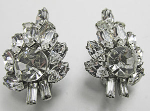 Vintage Mid Century 1950s Dazzling Leaf Earrings