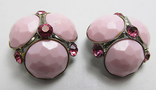 Vogue Vintage Mid Century 1950s Unique Button Earrings