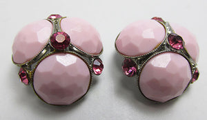Vogue Vintage Mid Century 1950s Unique Button Earrings