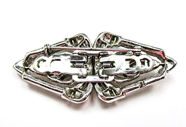 Coro Vintage Designer Jewelry 1930s Art Deco Diamante Duette Pin - Back