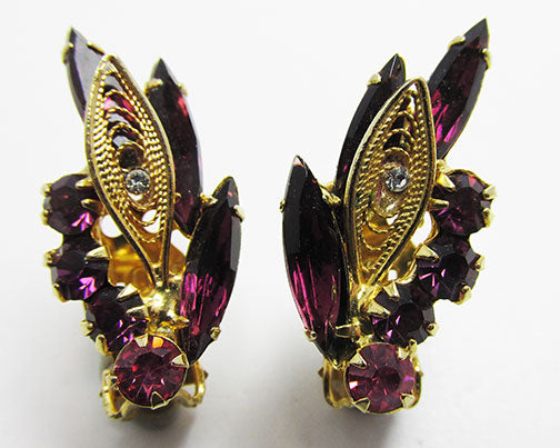 Vintage Mid Century 1950s Eye-Catching Floral Earrings