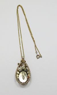 Vintage Mid Century 1950s Outstanding Floral Rhinestone Pendant - Thumbnail