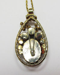 Vintage Mid Century 1950s Outstanding Floral Rhinestone Pendant - Thumbnail
