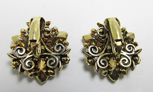 Avon Vintage Luscious Multi-Colored Retro Floral Button Earrings