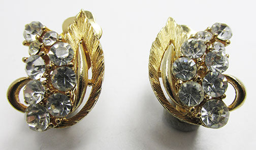 Lisner Vintage Beautiful Mid Century 1950s Floral Button Earrings