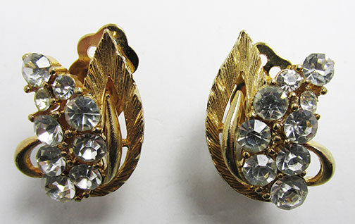 Lisner Vintage Beautiful Mid Century 1950s Floral Button Earrings
