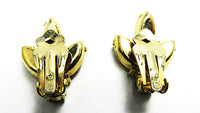 Weiss 1950s Vintage Jewelry Mid-Century Diamante Floral Earrings - Back - Thumbnail