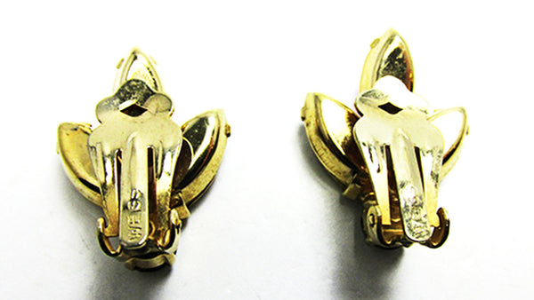 Weiss 1950s Vintage Jewelry Mid-Century Diamante Floral Earrings - Back