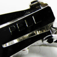 Signed Pell 1950s Designer Mid-Century Diamante Floral Earrings - Signature - Thumbnail