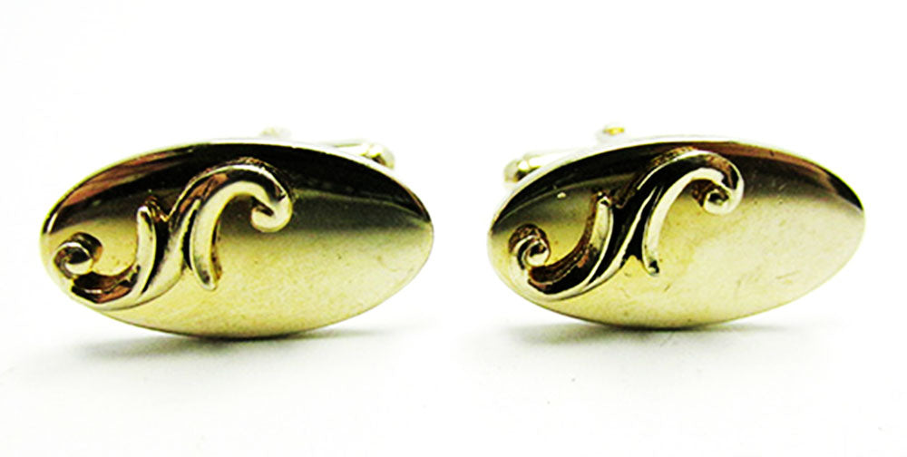 Shields 1950s Men's Vintage Jewelry Handsome Mid-Century Cufflinks - Front