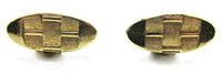 Vintage 1960s Men's Distinctive Gold-Toned Basket Weave Cufflinks - Front - Thumbnail