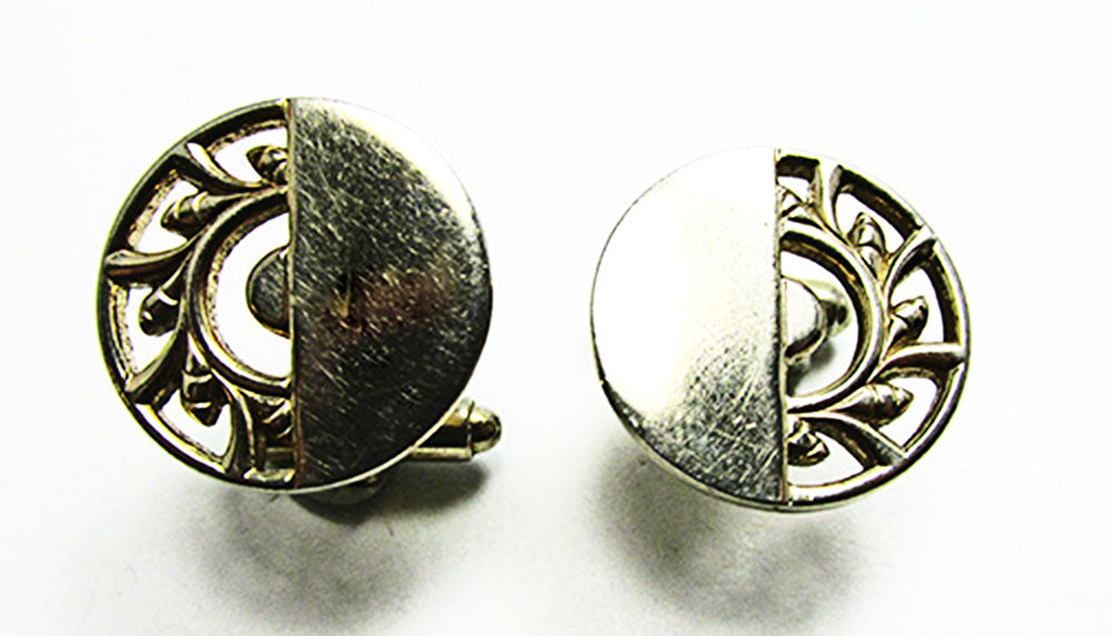 Vintage 1950s Men's Jewelry Distinctive Mid-Century Gold Cufflinks - Front