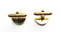 Swank 1950s Vintage Men's Jewelry Elegant Mid-Century Onyx Cufflinks - Back - Thumbnail