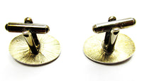 Men's Vintage 1960s Jewelry Oval Ruby Red Cabochon Diamante Cufflinks - Back - Thumbnail