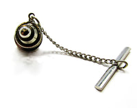 Vintage 1960s Men's Jewelry Timeless Mid-Century Diamante Tie Tack - Back - Thumbnail