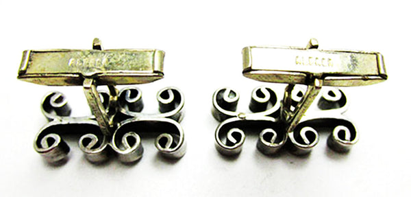 Alpaca Mexico Men's Vintage Jewelry 1960s Contemporary Style Cufflinks - Back