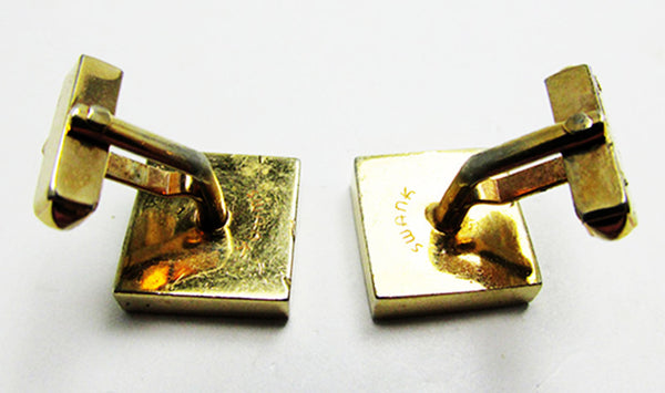 Swank 1960s Designer Vintage Gold Geometric Minimalist Cufflinks
