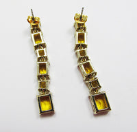Vintage 1960s Stunning Contemporary Geometric Topaz Drop Earrings - Thumbnail