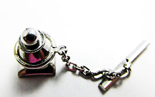 Vintage 1950s Men's Jewelry Handsome Mid-Century Geometric Tie Tack - Back