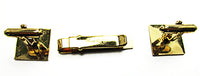Anson Men's Vintage Jewelry 1950s Gold Filled Tie Clip and Cufflinks