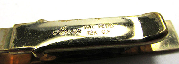 Anson Men's Vintage Jewelry 1950s Gold Filled Tie Clip and Cufflinks - Signature
