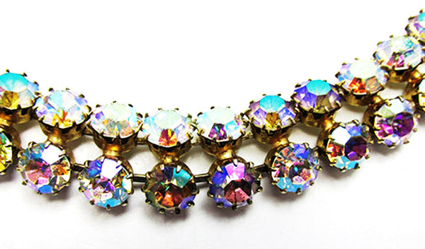 Superb 1950s Vintage Jewelry Diamante Aurora Borealis Bracelet - Close Up