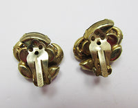 Kramer Vintage 1950s Flawless Iridescent Topaz Button Earrings - Thumbnail