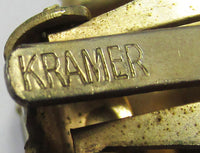 Kramer Vintage 1950s Flawless Iridescent Topaz Button Earrings - Thumbnail