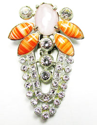 Bold Eye-Catching Vintage 1930s Art Deco Diamante Dress Clip - Front - Thumbnail