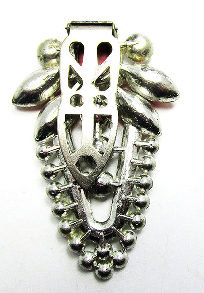 Bold Eye-Catching Vintage 1930s Art Deco Diamante Dress Clip - Back